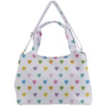 Small Multicolored Hearts Double Compartment Shoulder Bag