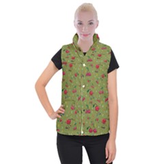 Red Cherries Athletes Women s Button Up Vest from ArtsNow.com