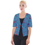 Red Cherries Athletes Cropped Button Cardigan