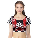 Emo Skull Short Sleeve Crop Top