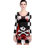 Emo Skull Long Sleeve Bodycon Dress