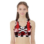 Emo Skull Sports Bra with Border