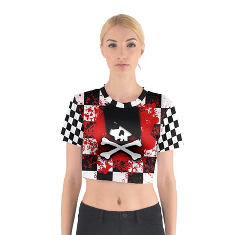 Emo Skull Cotton Crop Top from ArtsNow.com
