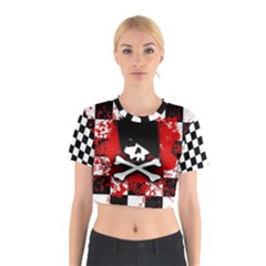 Emo Skull Cotton Crop Top from ArtsNow.com