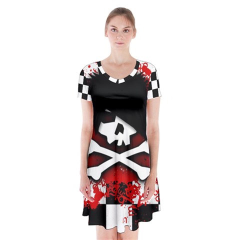 Emo Skull Short Sleeve V