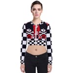 Emo Skull Long Sleeve Zip Up Bomber Jacket