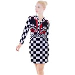 Emo Skull Button Long Sleeve Dress