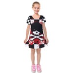 Emo Skull Kids  Short Sleeve Velvet Dress