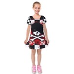 Emo Skull Kids  Short Sleeve Velvet Dress