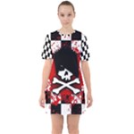 Emo Skull Sixties Short Sleeve Mini Dress