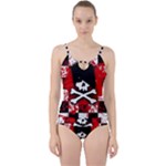 Emo Skull Cut Out Top Tankini Set