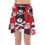 Emo Skull Wrap Front Skirt