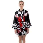 Emo Skull Long Sleeve Satin Kimono