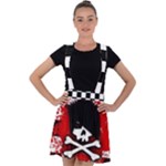 Emo Skull Velvet Suspender Skater Skirt