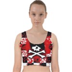 Emo Skull Velvet Racer Back Crop Top