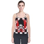 Emo Skull Velvet Spaghetti Strap Top