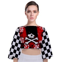 Tie Back Butterfly Sleeve Chiffon Top 