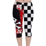 Emo Skull Velvet Capri Leggings 