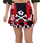 Emo Skull Fishtail Mini Chiffon Skirt