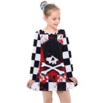 Emo Skull Kids  Long Sleeve Dress