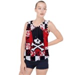 Emo Skull Bubble Hem Chiffon Tank Top