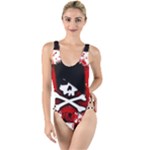 Emo Skull High Leg Strappy Swimsuit