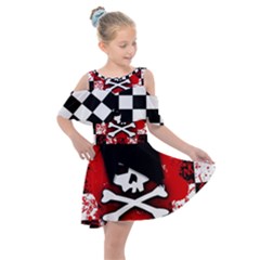 Kids  Shoulder Cutout Chiffon Dress 