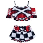 Emo Skull Kids  Off Shoulder Skirt Bikini