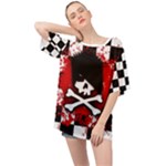 Emo Skull Oversized Chiffon Top