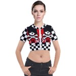 Emo Skull Short Sleeve Cropped Jacket