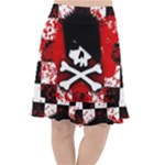 Emo Skull Fishtail Chiffon Skirt