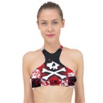 Emo Skull High Neck Bikini Top