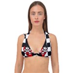 Emo Skull Double Strap Halter Bikini Top