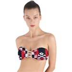 Emo Skull Twist Bandeau Bikini Top