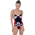 Emo Skull Tie Strap One Piece Swimsuit