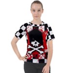 Emo Skull Women s Sport Raglan Tee