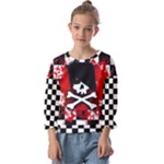 Emo Skull Kids  Cuff Sleeve Top