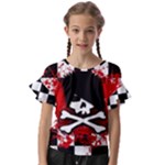 Emo Skull Kids  Cut Out Flutter Sleeves