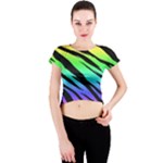 Rainbow Tiger Crew Neck Crop Top