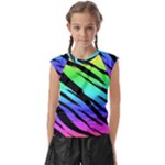 Rainbow Tiger Kids  Raglan Cap Sleeve Tee