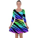 Rainbow Tiger Quarter Sleeve Skater Dress