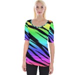 Rainbow Tiger Wide Neckline Tee