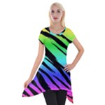 Rainbow Tiger Short Sleeve Side Drop Tunic
