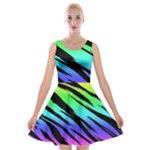 Rainbow Tiger Velvet Skater Dress