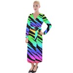 Rainbow Tiger Velvet Maxi Wrap Dress
