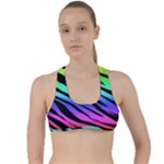 Rainbow Tiger Criss Cross Racerback Sports Bra