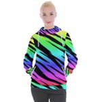Rainbow Tiger Women s Hooded Pullover