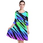 Rainbow Tiger Quarter Sleeve Waist Band Dress