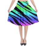 Rainbow Tiger Flared Midi Skirt