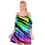 Rainbow Tiger Cutout Spaghetti Strap Chiffon Dress